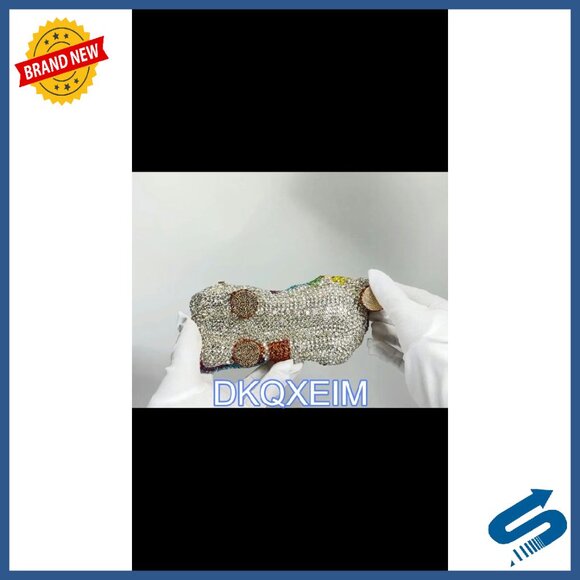 Rhinestone Horse Shape Evening Clutch with Detachable Chain